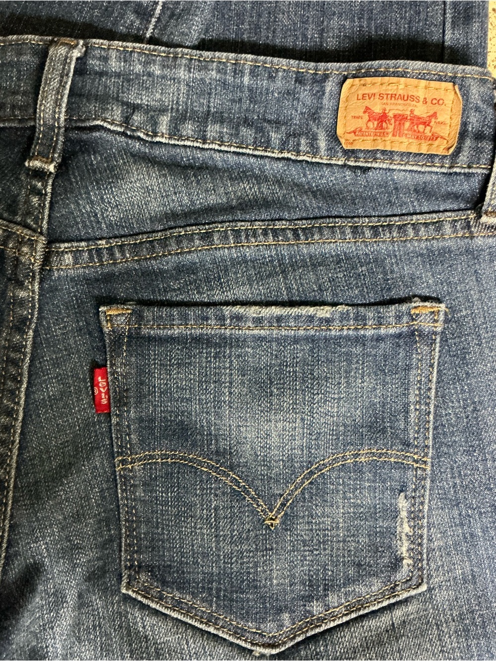 Levi’s Low Rise Skinny Jeans Medium Wash Blue Denim Sz 2 Short